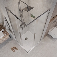 Душевой уголок Grossman Galaxy 1950x800x800 (стекло шиншилла) хром 300.K33.01.8080.10.02