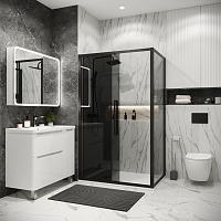 Душевой уголок Grossman Cosmo 1950x1100x1000 (тонированное стекло) черный матовый 120.K33.02.1110.21.10