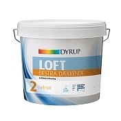 Dyrup Loft Ekstra Daekkende 2, Глубокоматовая краска премиум класса для потолка, на основе 100% акрила