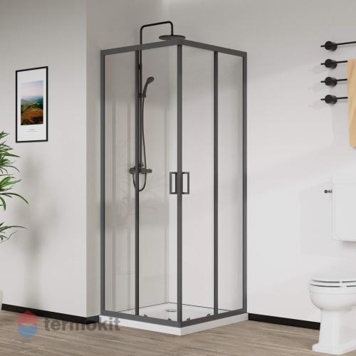 Душевой уголок Vincea City 1950x1000x800 вороненая сталь VSS-5CT8010CLGM