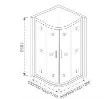 Душевой уголок Good Door Jazze 1850x1000x1000 (тонированное стекло) бронза ДЖ00037