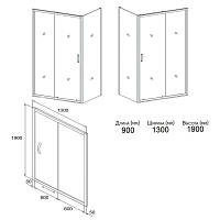 Душевой уголок Orange 1900x1300x900 хром E23-13090TCR