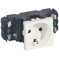 Розетка Legrand Mosaic Легранд Мозаик DLP 2К+З со шторками белая 2М 77401