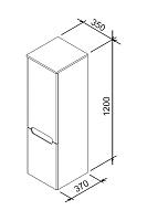 Пенал Ravak Classic SB 35 подвесной белый левый