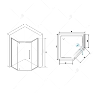 Душевой уголок RGW Stilvoll SV-81G 1000x1000x1950 золото 32328100-16