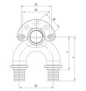 Угольник настенный Rehau Rautitan со сквозным проходом вр 20/20-Rp1/2