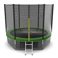 Батут с внешней сеткой и лестницей Evo Jump External 10ft (Green) + нижняя сеть