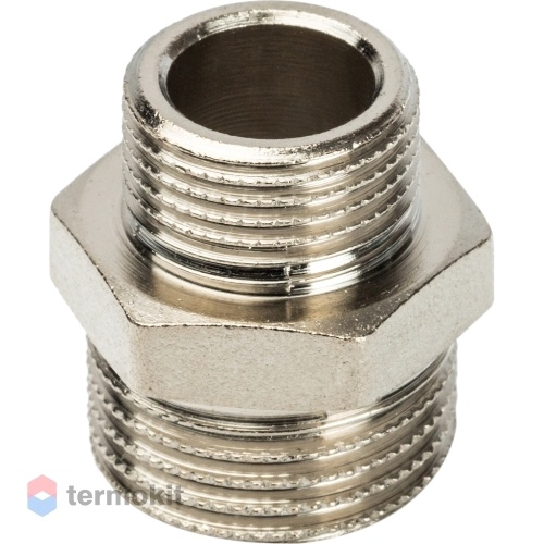 STOUT Ниппель переходной НН 1/2" x 3/8" никелированный