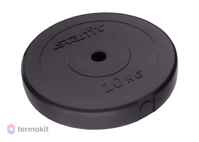 Диск пластиковый Starfit BB-203 10 кг, d26 мм, черный