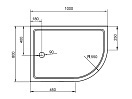 Поддон акриловый Cezares TRAY-A-RH-100/80-550-15-W-L