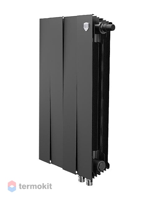 Радиатор Royal Thermo PianoForte Noir Sable 500 x4 \ 4 секции \ с нижним правым подключением 80 мм