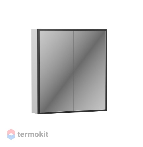 Зеркальный шкаф Corozo Айрон 60 подвесной черный/белый глянец SD-00000392