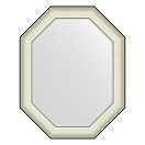 Зеркало в багетной раме EVOFORM OCTAGON 59 белая кожа с хромом BY 7443