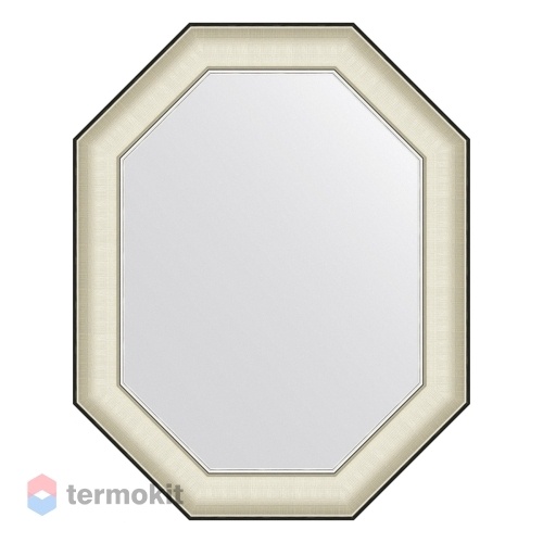 Зеркало в багетной раме EVOFORM OCTAGON 59 белая кожа с хромом BY 7443
