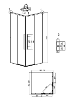 Душевой уголок Grossman Galaxy 1950x800x800 (стекло шиншилла) хром 300.K33.01.8080.10.02