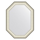 Зеркало в багетной раме EVOFORM OCTAGON 64 белая кожа с хромом BY 7444
