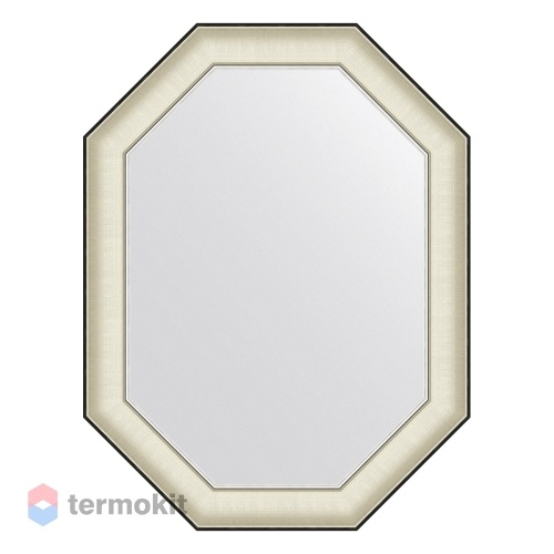 Зеркало в багетной раме EVOFORM OCTAGON 64 белая кожа с хромом BY 7444