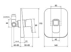 Встраиваемый смеситель для душа Ravak 10° TD 062.00 X070069 УЦЕНЕННЫЙ