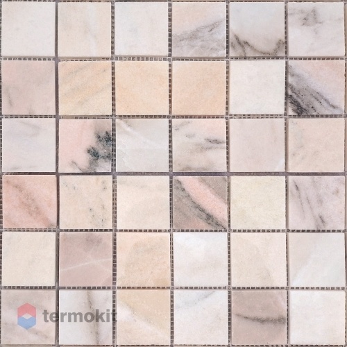 Мозаика Caramelle Mosaic Pietrine 7mm Rosa Salmone Pol (4,8x4,8) 30,5x30,5