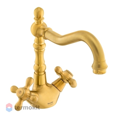 Смеситель для раковины Shouder Barouqe матовое золото 0150407