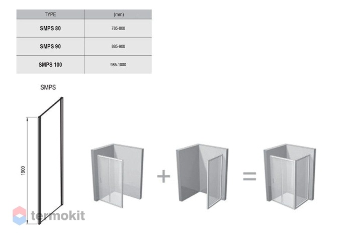 Душевая перегородка Ravak Pivot PPS-90 90G70100Z1 transparent, белый