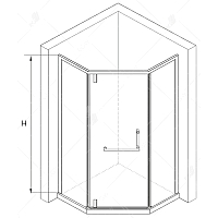 Душевой уголок RGW Hotel HO-084Gb 1950x900x900 золото брашированное 350608499-016