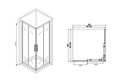 Душевой уголок ABBER Schwarzer Diamant 1950x900x900 черный AG02090BH