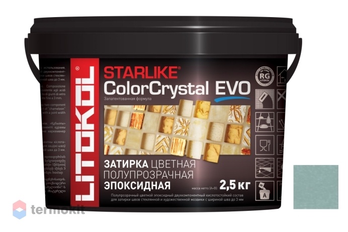 Затирка Litokol эпоксидная Starlike Color Crystal Evo S.810 Verde Capri 2,5кг