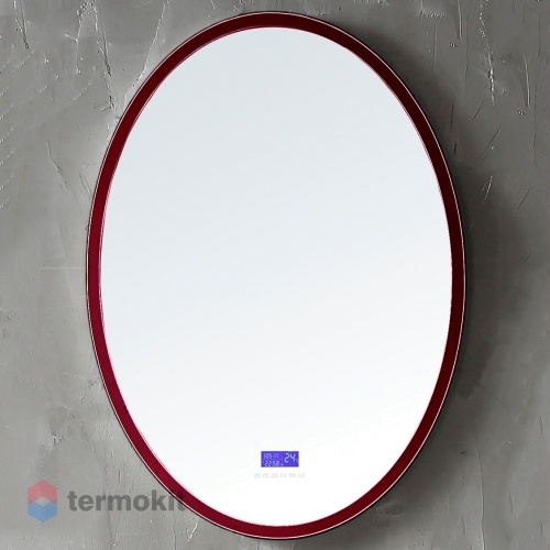 Зеркало ABBER Stein 55 с подсветкой, часами, Bluetooth-плеер красный AS6610R
