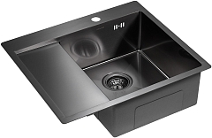 Мойка для кухни Paulmark FLANK вороненая сталь PM225951-GMR