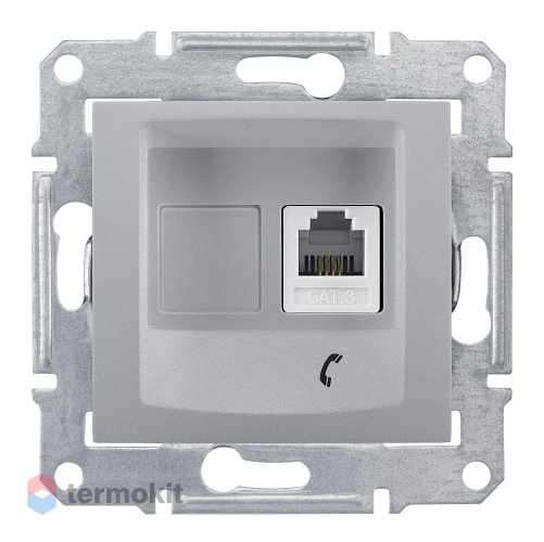 Розетка телефонная RJ11 Schneider Electric Sedna Шнайдер Электрик Седна Алюминий SDN4101160