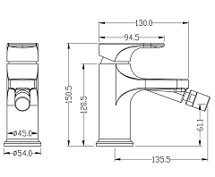 Смеситель для биде Boheme SPECTRE Nickel Brush 456-NB УЦЕНЕННЫЙ