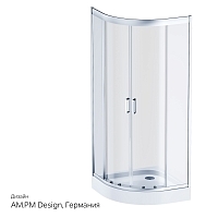 Душевой уголок AM.PM Gem 1900x800x800 матовое серебро W90G-401-080WT