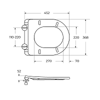 Унитаз подвесной Cezares Stream с сиденьем CZR-2426-TH-TOR/SC