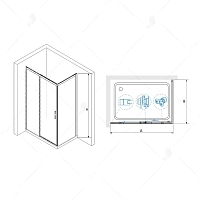 Душевой уголок RGW Leipzig LE-41B (LE-12B + Z-050-2B) 1950x1900x900 черный 34124199-014