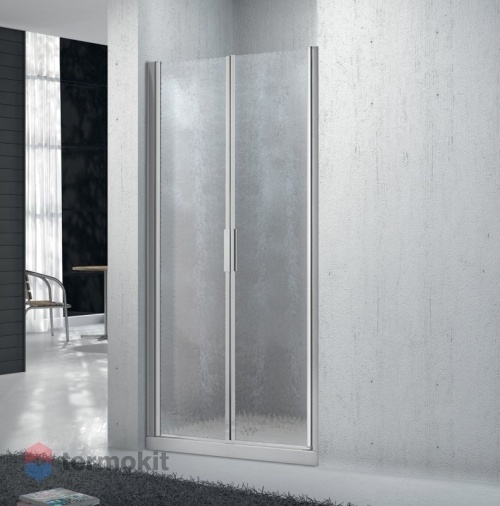 Душевая дверь в нишу BelBagno SELA 1000х1900 Хром (узорчатое стекло) SELA-B-2-100-P-Cr