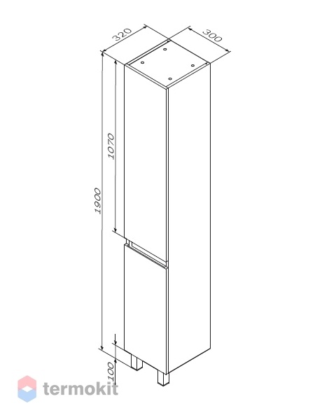 Шкаф-колонна AM.PM X-Joy 30 напольный правый белый глянец M85ACSR0306WG
