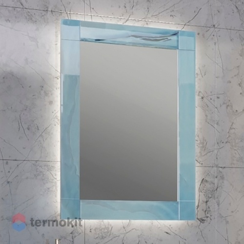 Зеркало Marka One Glass 60 подвесное Голубой мрамор У73245