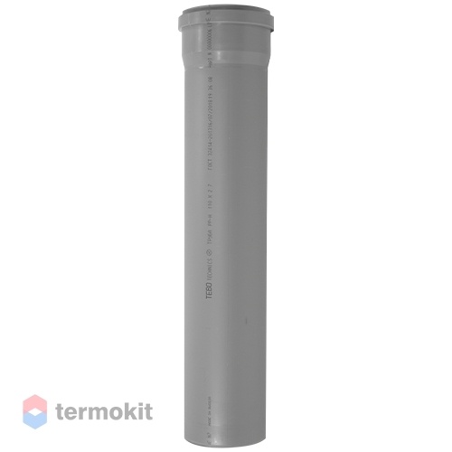 TEBO Труба с раструбом серая 110x500