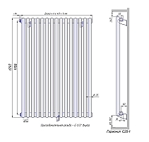 Стальной трубчатый радиатор КЗТО Гармония С25-1 1750 / 29 секций с боковым подключением