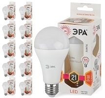 Лампа светодиодная ЭРА LED A65-21W-827-E27 диод, груша, 21Вт, тепл, E27, 10 шт