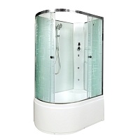 Душевая кабина Deto EM 120x120 Хром (узорчатое стекло) ЕМ4512 R N с гидромассажем (гм.)