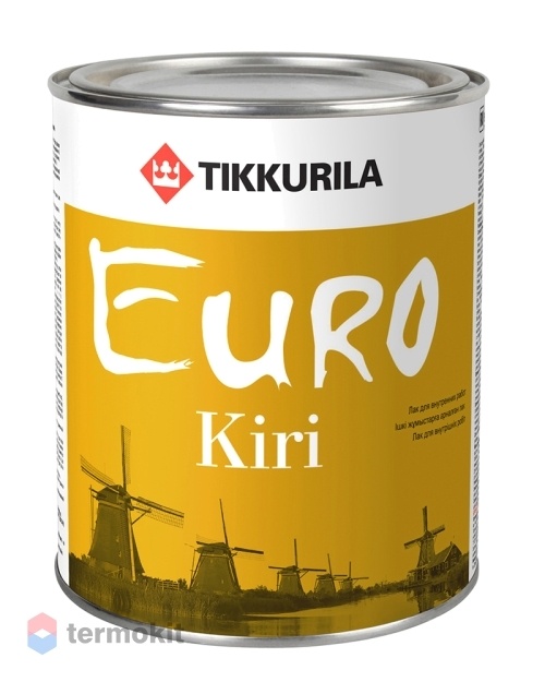 Tikkurila Euro Kiri,Паркетный алкидно-уретановый лак для пола,Полуматовый, 0,9л