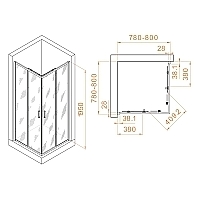 Душевой уголок RGW Passage PA-39B 1950x800x800 черный 03083988-14