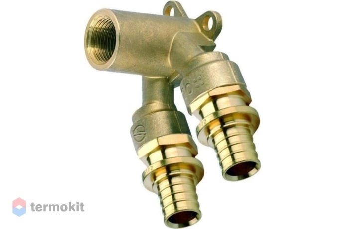 Elsen Угольник настенный проточный двойной В 16, 1/2" латунь