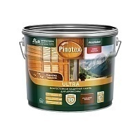 Pinotex Ultra,Влагостойкая защитная лазурь для древесины, с воском, красное дерево, 9л