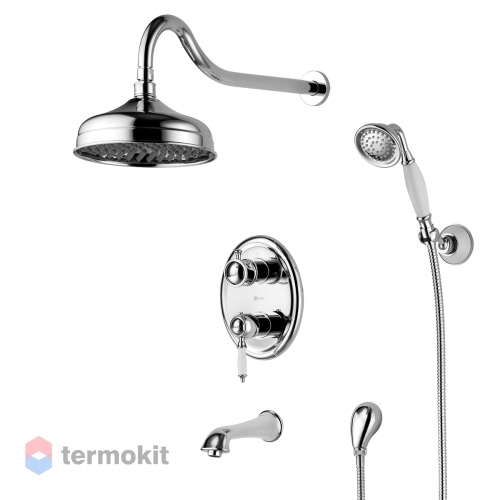 Душевой комплект скрытого монтажа Lemark Villa хром/белый LM4822C
