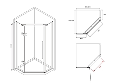 Душевой уголок ABBER Ewiges Wasser 1950x900x900 (матовое стекло) хром AG05090M