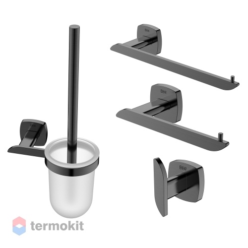 Комплект аксессуаров для ванной комнаты Black&White Gravity Gunmetal GA-7820GM