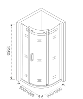 Душевой уголок Good Door Galaxy 1950x1000x1000 Черный ГЛ00017